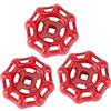 SHINEOFI Volantino a Sfere in Metallo Fuso Superfice Antiruggine, Maniglia Decorativa Per Valvola Cancello, Set 3 Pezzi Rosso 6x6mm Per Impianti Idraulici