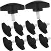 DECHOUS 10 Pezzi Viti a Farfalla Nero M5x12 in Plastica per Supporti Microfono e Macchinari Legno Design Portatile Regolazione Flessibile per Concerti e Studi