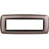 Electron 1 Placca bombata, 7 moduli/posti, Compatibile Con BTicino Living, bronzo, cornice nera, Placche arrotondate, Plastica di alta qualità, 100% compatibile con supporti e moduli originali