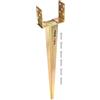 KOTARBAU® Supporto per Pali in Legno - 0-160 mm - Acciaio Zincato - 70 cm - Porta Palo Legno - Dorato- Ancoraggio Regolabile Per Pali - Staffa a U - Fissaggio Staffa a Terra