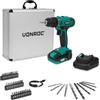 VONROC Trapano Avvitatore 20V - 19+1 Impostazioni, 25Nm, LED, Softgrip, Senza Batteria e Caricabatterie (Incl. batteria 2.0Ah valigetta accessori)