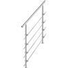 Tubiaz Ringhiera in acciaio inox per corrimano di scale o balcone 80 cm con 4 barre trasversali Ø 42 mm per interni ed esterni