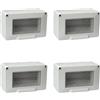 ZOREI Scatola Porta Frutti Da Esterno IP40, Compatibile Con Vimar Plana (4, Custodia 4P IP55 Con Coperchio)