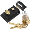 SOIMISS Serratura a Molla Doppia Sicurezza in Ferro per Porte in Legno 35-55 Mm, Set Serrature Antiche Vintage per Porte D'ingresso, Chiavistello a Barilotto Robusto per Case, Scuole