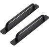 Funnytek 2 maniglie autoadesive per mobili, in alluminio, senza foratura, per armadio, cucina, porta scorrevole, porta del balcone, 212 mm, colore nero