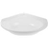 HOLIDYOYO Lavandino Angolare da Bagno Bianco in Plastica, Design Salvaspazio e Montaggio a Muro, Lavabo Triangolare Compatto per Bagni Piccoli e Moderni