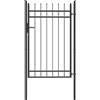 Outsunny Cancello Giardino a 2 Paletti con Maniglia, Lucchetto e 3 Chiavi, Cancello a Esterno in Acciaio Zincato, 105x204 cm, Nero