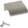 SOTECH 5 pezzi maniglie per mobili Blanket Alex acciaio inox look spazzolato 40 mm maniglie per mobili per montaggio posteriore incl. viti di fissaggio