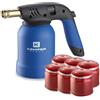 INCA Lampada Per Saldare Tornado Accensione Piezo Con Cartucce Gas 190 Gr. Kit Pronto All'Uso (Saldatore + 6 Cartucce)