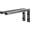 HOLZBRINK Supporti per mensole in metallo 35x15 cm HLA-B (2 pz) | Reggimensole da muro, staffe per mensole lavabo da appoggio | Colore: Acciaio Grezzo Laccato