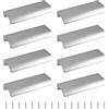 MOROBOR Finger Edge Pull, 8 PZ Maniglia Nascosta Maniglia per cassetto in stile moderno, Maniglia invisibile in lega di alluminio Maniglia per armadio, 150 mm/Nichel spazzolato