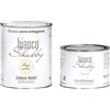 bianco Shabby CHALK PAINT Beige Sabbia & CERA NEUTRA - Pittura Shabby Chic (1 Litro) + Cera Professionale (500 ml)