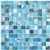 MOSANI Quadrato Crystal Mix Greenblue/Ocean Piastrelle a mosaico da parete per cucina e bagno