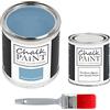 Chalk PAiNT PAINT EVERYTHING CHALK PAINT EVERYTHING Azzurro Polvere & FINITURA + PENNELLO - Kit Pronto Vernicia e Proteggi (750 ml Colore + 250 ml Finitura + Pennello Professionale 40 mm)
