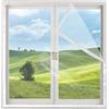 Eejovative Anti Insetti Zanzariera Adesiva 110x190cm Bianco Fissa Finestra a Rullo Per Porta