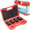 STIX Set di 4 chiavi a bussola 3/4 CR-MO - Avvitatore a percussione con dadi lunghi da 24 - 33 mm per pneumatici di camion, set di bussole durevoli in pratica valigetta