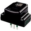 FANTON Adattatore Triplo 87801 - 3 Prese 10A, USB-A/C, Design Piatto, Made in Italy, colore Nero