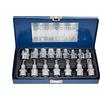 LED LEDS SET 16 pz BUSSOLE TORX T30-T70 MASCHIO FEMMINA E10-24 IMPRONTA KIT BOX METALLO
