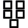 Electron 5 Placche, 2 moduli/posti, Compatibile Con Vimar Plana, colore nero nera, Placche In plastica di alta qualità, 100% compatibile con i supporti e i moduli originali