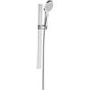 AQUAE T192010 - Saliscendi a scorrimento Easy to Fix, con fissaggio adesivo e supporto centrale a scorrimento, regolabile. Doccia con finitura cromata monogetto