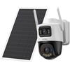 Generico Telecamera Esterno Senza Fili con Pannello Solare, Telecamera a batteria 4G con SIM Card, AOV Registrazione 24/7, 360°, Rilevamento Umano/Veicoli, IP66, Modalità Privata, Micro SD - IPC-SA70F-10M1T2