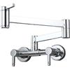 HomeLava Rubinetti per riempimento pentola Rubinetto a parete per acqua calda e fredda Rubinetti in ottone Rubinetti da cucina pieghevoli da cucina Rubinetto per lavello commerciale（Cromo）