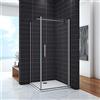 Mato Box Doccia Angolare Alto 187cm Porta Battente Fissa Parete Laterale 70x76 cm Vetro 6mm Temperato Anticalcare con Barra Stabilizzatrice Orizzontale da 90 cm