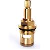Generico Valvola di ricambio per rubinetto con cartuccia a disco in ceramica con stelo in ottone rotazione di un quarto di giro G1/2" x 60 mm x 10 mm lunghezza di scanalatura 20 denti (Red)