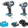 Makita DLX2180TJ Trapano DHP484 Avvitatore DTD153 18 V Percussione 2X5 Ah