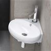 doporro Lavabo da Appoggio Lavabo Bagno Sospeso 39,5x38,5x14,5cm, Lavandino Bagno in Ceramica Nano Rivestimenti Brüssel002, Bianco