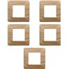 Electron 5 Placche, 2 moduli/posti, Compatibile Con Vimar Plana, colore legno scuro, Placche In plastica di alta qualità, 100% compatibile con i supporti e i moduli originali