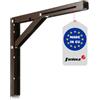 FEINZ Staffa pieghevole 400 mm - Supporto robusto con blocco di sicurezza fino a 100 kg - Soluzione salvaspazio ribaltabile per mensole da parete - Marrone