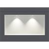 Bernstein Nicchia da parete in acciaio inox NT306010X senza bordo con faretti LED - 30 x 60 x 10 cm (A x L x P) - colore selezionabile, Colore:bianco, LED-Spot:2x Spot Einbaurahmen Chrom