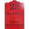 GUIZZO Creart - Targa Personalizzata con Nome/Via/Famiglia in Ceramica, Targhetta Personalizzata Modificabile con Numero Civico Esterno, Targhetta Porta Ingresso Made in Italy 13x19H cm, Rosso