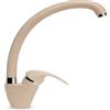 BASIK Miscelatore Cucina Avena BASIK - Becco Alto Girevole, Monocomando, Ottone di Qualità, Finitura Effetto Granito, Cartuccia Ceramica 40mm - Resistente al Calcare