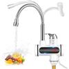 ClaShop Rubinetto Miscelatore Elettrico con LED Display, 220V 3000W Rubinetto Lavello Girevole a 360°, Tankless Elettrico Rubinetto, Riscaldamento Istantaneo Scaldabagno per Cucina Bagno Campeggio
