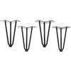 SOTECH 4 gambe a forcella nere 200 mm 3 montanti Gambe a forcella Gambe per mobili per divani e armadi Piedi per mobili