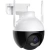 Vocdikficy Telecamera IP Icsee WiFi 4K 4MP PTZ Auto Tracking A Colori per La Sicurezza Domestica, Audio, Videosorveglianza Esterna, Spina UE