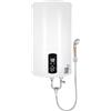 ClearFragrans Scaldabagno elettrico ad accumulo da 2000W, riscaldatore d'acqua per doccia con rubinetto utile per doccia, protezione contro le perdite, per cucine, bagni, parrucchieri, bagni, caravan (bianco, 70L)