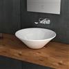 Alpenberger Germany Alpenberger - Lavello da appoggio rotondo, in ceramica, con nano, senza foro per rubinetto, piccolo lavabo a mano, larghezza 41 cm, design moderno per bagno e ospiti