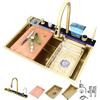 TULAZOU - Lavello da cucina, lavello in acciaio inox T304, lavello da cucina multifunzionale, lavandino a cascata, lavello da incasso con rubinetto digitale multifunzionale e vari accessori (80 x 45
