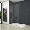 Mato Walk In Parete Fissa Vetro 8mm Temperato Trasparente Anticalcare 90x200cm Barra Stabilizzatrice tagliabile da 140cm e telaio finitura cromato lucido