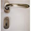 effedielle MANIGLIA PER PORTA SIDNEY 1126 IN MARITECH CROMATO SATINATO, FORO PATENT, COMPLETA PER UNA PORTA DENTRO+FUORI, ROSETTA OVALE