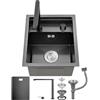 Ribanedy Nero lavello cucina 1 vasca nascosto, 30x45cm, acciaio inox sottopiano Bar/lavandino camper per Campeggio e Spazi Piccoli