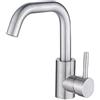 Gx 304 in acciaio inox rubinetto monoforo tondo girevole rubinetto dell'acqua calda e fredda bagno bagno bacino vasca lavello rubinetto europeo facile da installare stile moderno