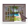 GOUZOO Tenda Zanzariera Magnetica Finestra 110 x 140 cm, Zanzariera a Tenda, Adsorbimento Magnetico Antistrappo per Porte Finestre Balcone Soggiorno, Marrone