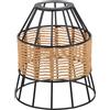 VICASKY Lampada Sospensione con Paralume Intrecciato in Corda di Carta e Struttura in Ferro Nero Paralume Industriale Stabile per Lampadine Copertura per Lampada da Soffitto Rustica e