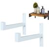 tow000ack 2 Pezzi Reggimensola Ferro,Staffe per Mensole a Parete,Supporti per Mensola Galleggianti,Supporti per Mensole Per Libri,Garage,Cucina,Camera Da Letto,con Viti,Bianco (30cm x 15cm)