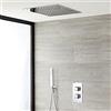 MICE COLLECTION IMEX - Kit da incasso a soffitto per doccia, serie Volga termostato, extra piatto, faretto quadrato, 40 x 40 cm, pretelaio incluso