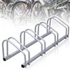 Jaxguom Cavalletto per bicicletta da pavimento per 4 biciclette, distanza tra le ruote 30 cm, larghezza pneumatici 35-55 mm, acciaio inossidabile, viti autobloccanti, montaggio a pavimento o a parete